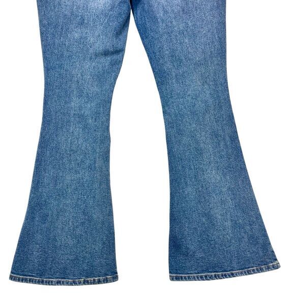 Arula High-Rise Jeans Sz 10 Blue Distressed Split Flare Leg Smart Casual Denim - Picture 8 of 15